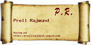 Prell Rajmund névjegykártya